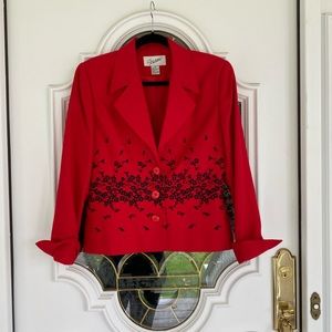 Scaasi Red/Black Vintage Jacket